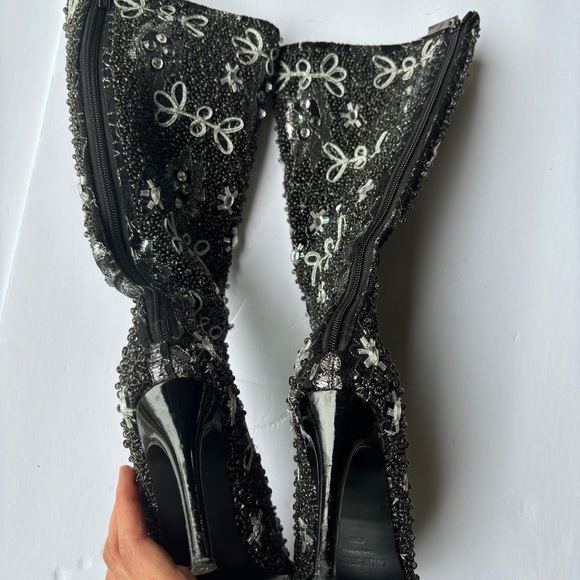 Colin Stuart Embellished Beaded Heeled Boots - Picture 10 of 17